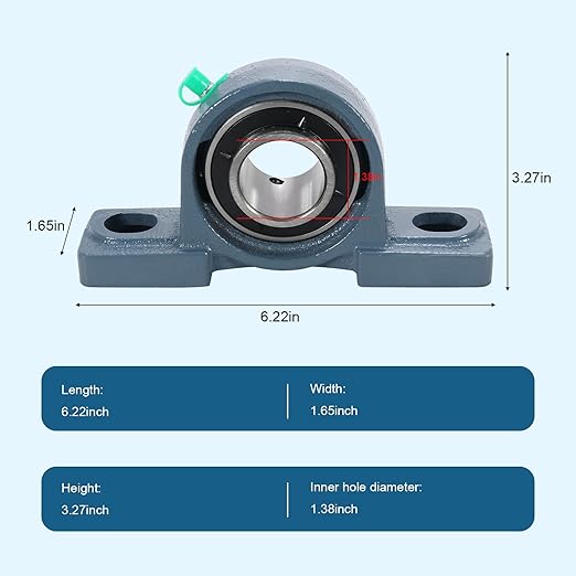 4 Pack UCP206-20 Pillow Block Bearing 1-1/4 inch Bore Mounted Pillow Block Bearings Industrial Grade Self Alignment