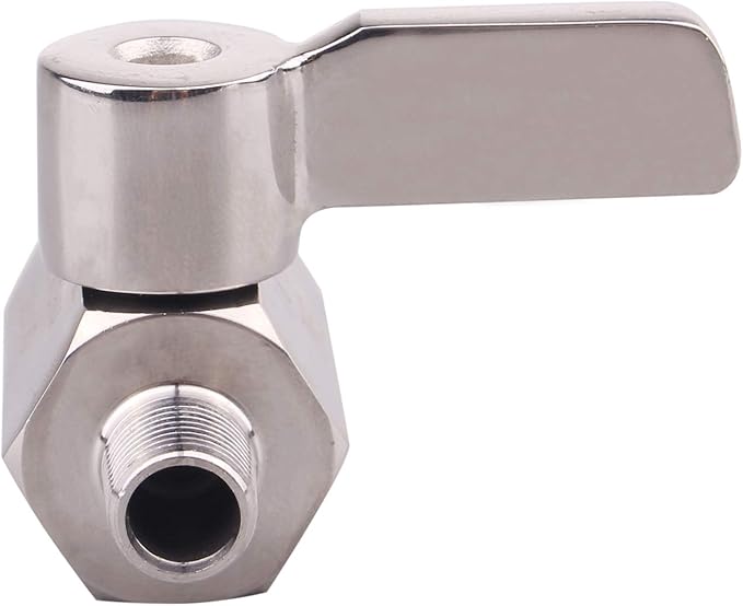 DERNORD 1/8 Inch Stainless Steel Mini Ball Valve NPT FxM Thread with Stainless Handle(Pack of 2)