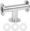 1" Tri Clamp Tee 3 Way Sanitary Fitting Equal Tee Tube 25mm Pipe OD Stainless Steel 304 Sanitary Polished