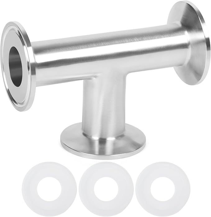 1" Tri Clamp Tee 3 Way Sanitary Fitting Equal Tee Tube 25mm Pipe OD Stainless Steel 304 Sanitary Polished