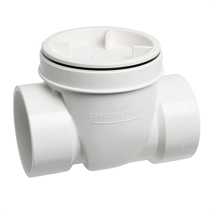 3" PVC Backwater Valve, 3 Inch Back Flow Preventer Valve, Backflow Water Valve Prevents Sewage Backflow