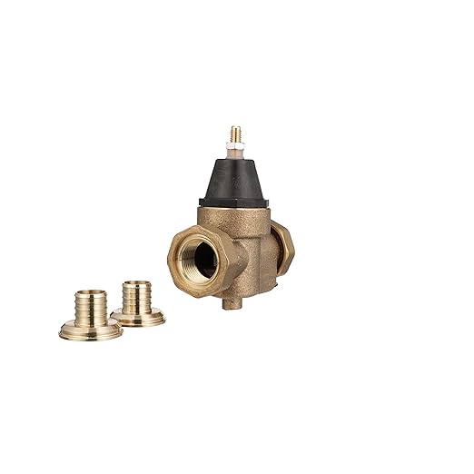 Watts LFN45B Series 1" Lead-Free Cast Copper Silicon Alloy Water Pressure Reducing Valve, Crimp Double Union End Connections, Elastomer Disc, Adjustable Pressure 25 to 75 psi, Maximum 400 psi
