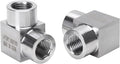 90 Degree Street Elbow - 1/4" NPT Female to 1/4" NPT Female Stainless Steel 304 Heavy Duty Forged Square Barstock Street Elbow Adapter Pipe Fitting (pack of 2)