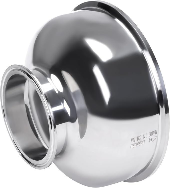 DERNORD Tri Clamp Bowl Reducer Sanitary Fitting Stainless Steel 304 (Tri Clamp Size: 8 inch x 4 inch)