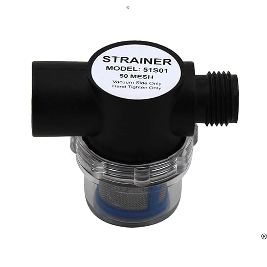 SEAFLO Water Pump Inline Strainer Filter (51S01) - 1/2" NPSM Inlet/Outlet - RV Replacement- Compatible, Shurflo, and WFCO Pumps (1-Pack)