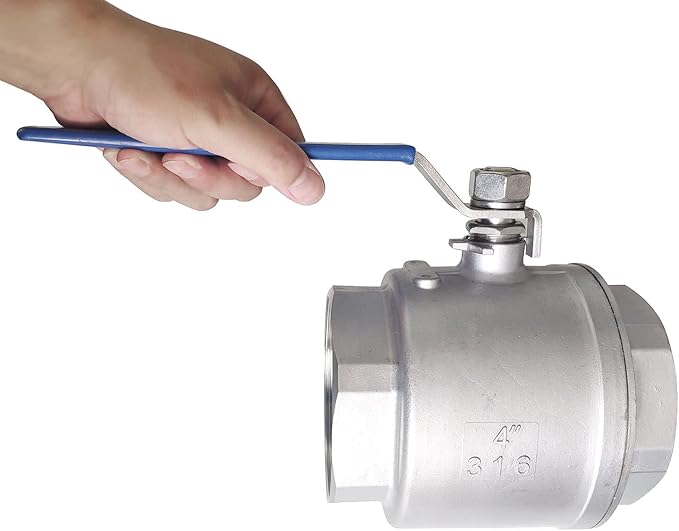 4" Full Port Ball Valves 316 Stainless Steel NPT Female Thread Ball Valve for Water, Oil, and Gas WOG 1000