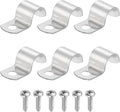 uxcell 6Pcs 16mm(5/8") One Hole Rigid Pipe Strap, 304 Stainless Steel Conduit Clamp Thicken U Bracket Heavy Duty Pipe Clamp with Self-Tapping Screws for Fixing Tube Cable, Silver