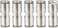 Beduan Push to Connect Fitting 1/4" OD Nickel-Plated Copper Pneumatic Air Fitting Straight Union Tube Connector (Pack of 5)