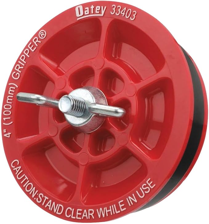 Oatey 33403 Plastic Plug (with Galvanized screw and wing nut), 4-Inch, Red