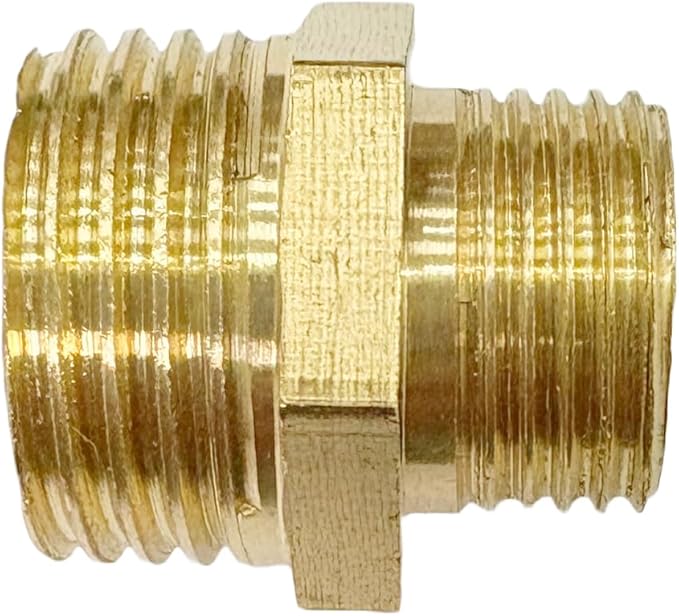 1/2" x 3/8" Male Threaded Hex Nipple Reducer Brass NPT Pipe Fitting Adapter Straight Connectors Pack of 5
