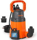 Cleartide Submersible Sump Pump, Smart Water Sensor Auto On/Off, Manual/Auto Mode, 1/3HP 2790GPH Multi-Use Utility Water Pump for Pool/Basement/Garden Drainage