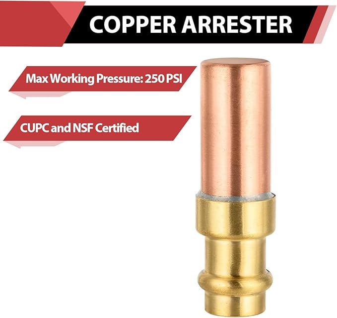 EFIELD 1/2-Inch Copper Press Connection, Copper Water Hammer Arrestor, MH-360,(HAMMER061)