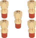 5PCS D.O.T Brass Compression Straight Union Fittings, 1/4" Tube OD x 1/8" NPT Thread Air Compression Union Nylon Tubing for Truck Airlines and Industrials