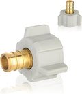 50-Pack HeSun PEX Fittings, 1/2" Pex x 1/2" Female NPT Swivel Adapter, Brass Crimp Fitting for ASTM F1807(PEX1807202-50)