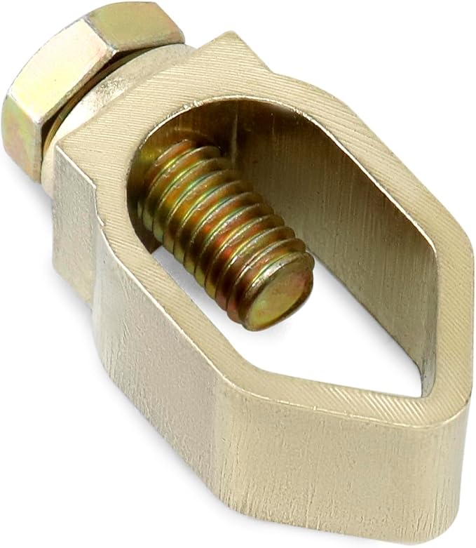QWORK Direct Burial Ground Rod Clamp, 10 Pack 5/8" Diameter Copper Mechanical Connectors