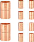 HeSun 10-Pack Copper Fittings, 1-Inch Copper Coupling with Rolled Stop, C x C with Sweat Solder Connection
