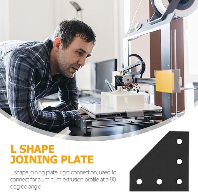 8pcs Aluminum Brackets for Series Aluminum Extrusion Profiles Joint Plates for Industrial Framing DIY Printer and CNC Router Angle Connectors