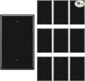 BESTTEN [10 Pack] 1-Gang No Device Blank Wall Plate, Standard Size, H4.53” x W2.76”, Unbreakable Polycarbonate Thermoplastic Outlet Cover, UL Listed, Black