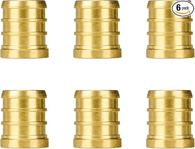 SUNGATOR Pex Fittings 3/4 Inch, 6-Pack 3/4" Pex Plug End Cap, No Lead Brass, NSF, UPC Certified