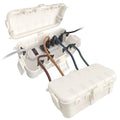 Flemoon [2 Pack] Outdoor Electrical Box Waterproof, Medium Weatherproof Electrical Box (11.5x5.2x4 inch) w/6 Cable Entry Ports, Extension Cord Cover for Power Strip, Timer, Holiday Light, White