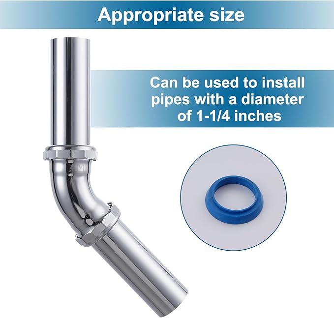 ZM Heavy-Duty 45-Degree Elbow with Slip-Joint Connection, Chrome