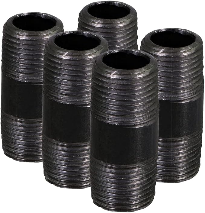 Everflow Supplies NPBL1420-5 close nipple pipe, 1/4" x 2", Black
