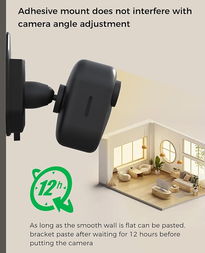 2 Pack Blink Camera No Drill No Screws Wall Mount Bracket for Blink Outdoor 4 /Blink Mini/Mini 2 /Blink Indoor Cameras, HBV Adhesive Mount(KMOUANTS Black Wall Mount for Blink Cameras)