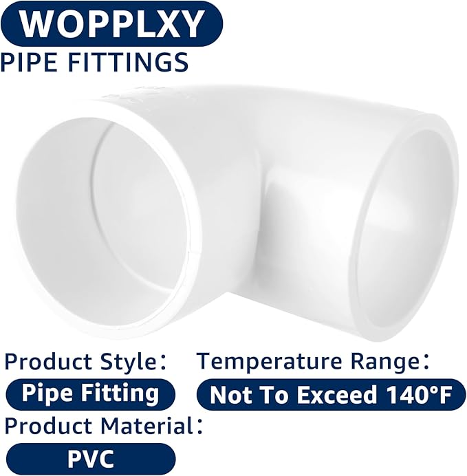 10 PCS 1-1/2" 90 Degree Elbow PVC Pipe Fittings, 2 Way Right Angle PVC Pipe Adapter Fittings, Furniture Build Grade SCH40, 1 1/2 Pipe Fittings Connectors for DIY Shelf Garden Support Structure
