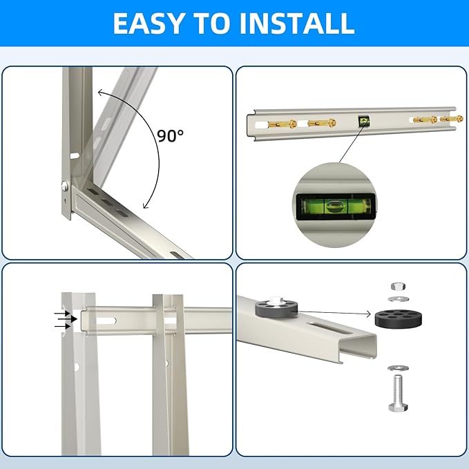 XKV Quick-Install Heavy-Duty Wall Bracket for 7000-36000 BTU Split Air Conditioner ,HVAC, Compressor, Heat Pump System,Max 440 LB Capacity,Outdoor Pre-Drilled Holes Design