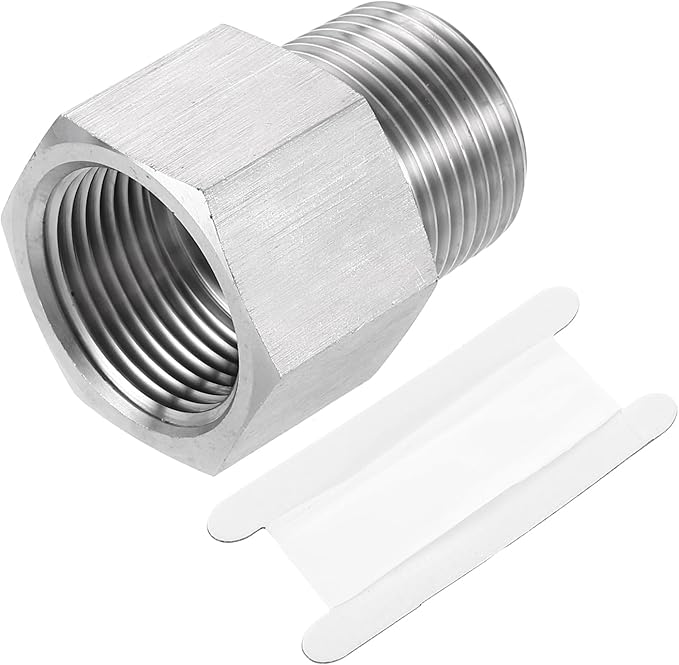 uxcell Pipe Fitting Reducing Adapter, ZG3/4" Male x G3/4" Female 304 Stainless Steel Reducer Connector for Water Oil Air Pressure Gauge, Silver
