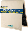 Backflow Preventer Cover Insulated (5°F) - 16" W x 20" H Sprinkler Covers for Outside for 2-Way Opening Pipes - Backflow Insulation Cover with Thicker 7 Layers Fabric - Backflow Cover