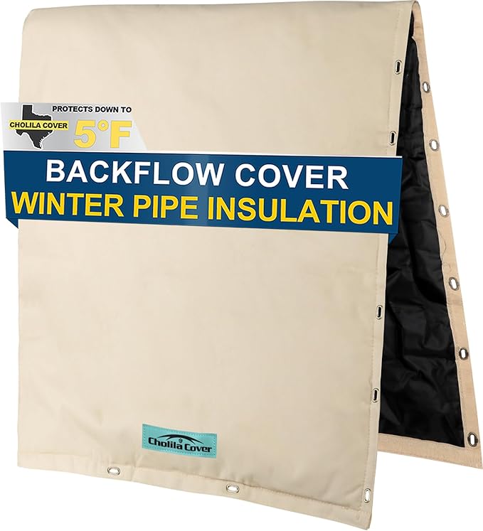 Backflow Preventer Cover Insulated (5°F) - 16" W x 20" H Sprinkler Covers for Outside for 2-Way Opening Pipes - Backflow Insulation Cover with Thicker 7 Layers Fabric - Backflow Cover