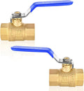 2-Pack HeSun 1/2 Inch FIP Threaded Ball Valve, Brass Full Port Shut-off Valve,1/2" Female NPT x 1/2" Female NPT, 600 WOG (Water, Oil and Gas),Blue(VALVE344-2)