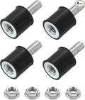 uxcell M4 Rubber Mounts, 4Pcs 10x10mm(DxH) Rubber Cylindrical Anti Vibration Isolator Shock Absorber with Lock Nut for Car Bobbin Generator Air Compressors