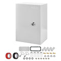 Steel Electrical Junction Box, 12 x 8 x 6 Waterproof & Dustproof Electrical Enclosure, Outdoor & Indoor Universal Project Box with Lock & Mounting Plate