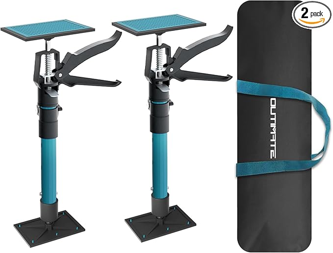Adjustable Support Pole, Cabinet Jacks for Installing Cabinets, Telescoping Support Poles Range from 13.8'' to 24.6'' Third Hand Tool for Installation, 132 LB Capacity, 2 Packs
