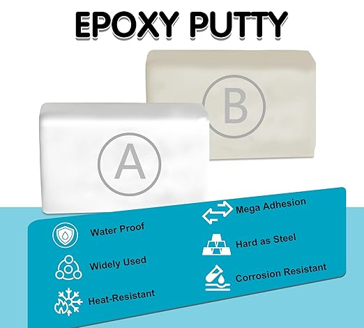 Epoxy Putty, 12oz/340g Plumbers Putty Fix Leaks, Cracks and Fill Holes, Fast Repair AB Epoxy Puttys - High Strength 2 Part Sculpt Clay Filler for Bonding Metal, Wood, Tile, Ceramics (White)