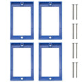 Receptacle Outlet Box Extender for Electric Outlet Switches and Electrical Outlet Box,1/2 Inch Blue Single Gang Box Extender,Pack of 4,Includes Installation Screws