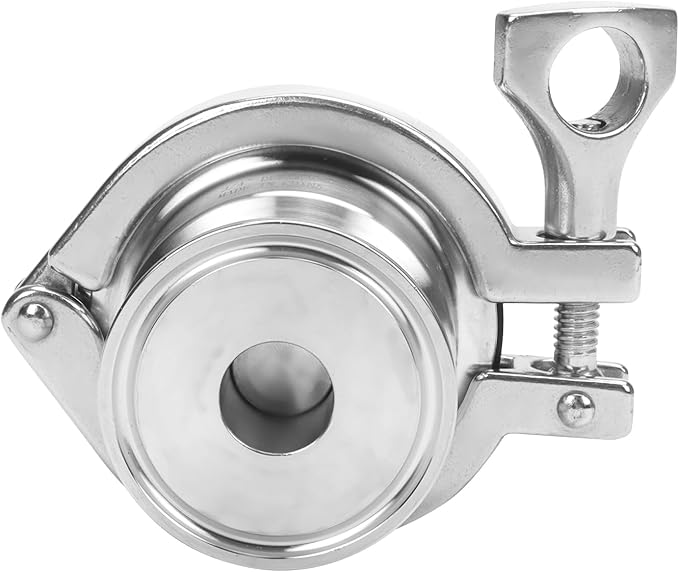 DERNORD Sanitary Check Valve - One Way Flow - 1.5" Tri Clamp Style, Stainless Steel 304, FKM Gasket (3/4 Inch Tube OD)