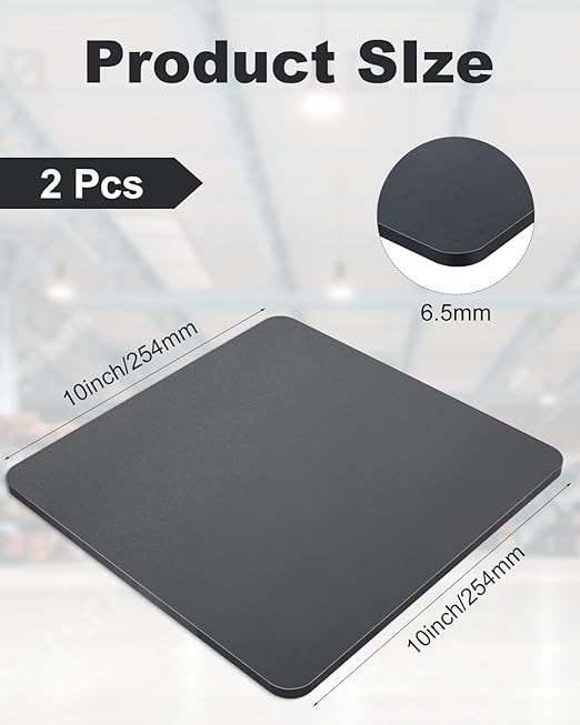2 Pcs 10" x 10"x1/4" Steel Plate, A36 Square Hot Rolled Steel Base Plate, 1/4 Inch Thick Weldable Metal Plates for Structural Support and Industrial Use