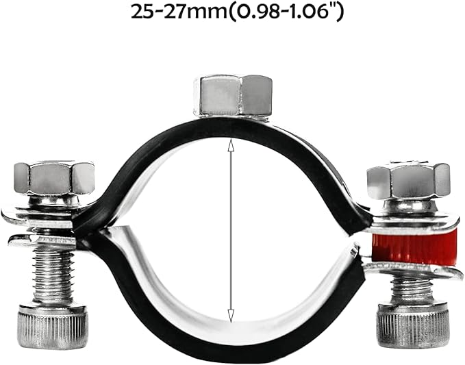 2 Pack Pipe Supports,304 Stainless Steel Wall Mount Ceiling Mount Pipe Bracket Clamp Ring Hanger with Screws for Pipe OD 25-27mm