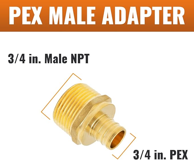 SUNGATOR 12-Pack 3/4" PEX Male Adapter, No Lead Brass, UPC Certified