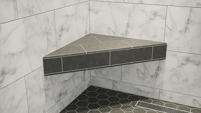 The Original Granite Bracket-The Original(18x18) Corner Shower Bench Kit with GoBoard- Shower Bench,Bench Seat, DIY Shower Benches,Bathroom Décor, Space Efficiency, Luxurious Feel,1 Count
