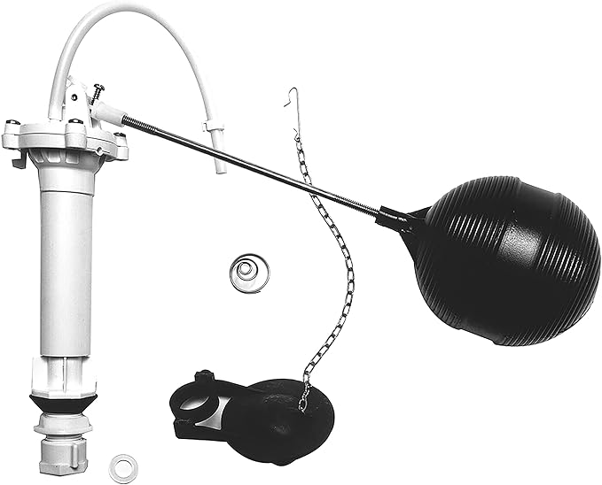 Danco Complete Toilet Repair Kit, Fill Valve, Flapper, Rod, Float Replacement (80816), White