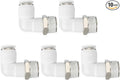 PATIKIL Push to Connect Fitting, 10 Pack Pneumatic Air Elbow Quick Connector 3/8"PT Male Thread x 8mm Tube 90 Degree Connect Tubing Elbow Air Tube Fitting Pneumatic Quick Adapter, White