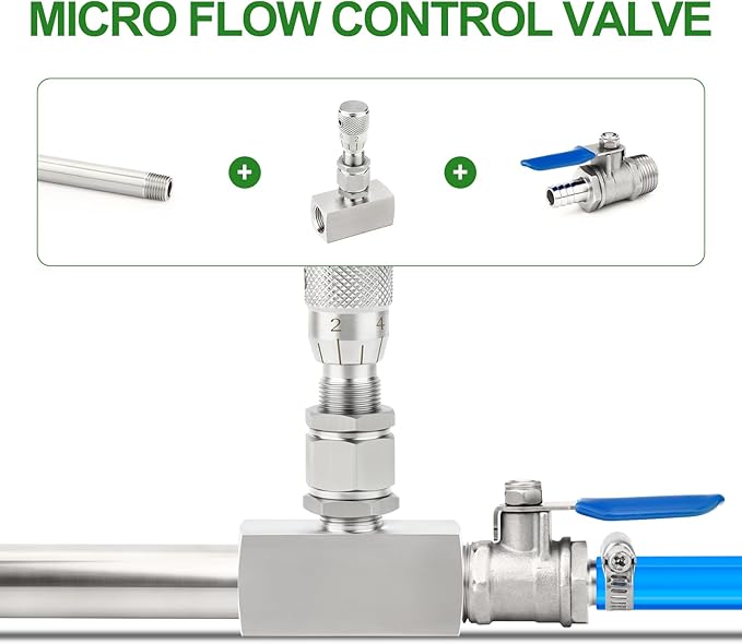 TAISHER 1PCS 304 Stainless Steel Reduce Port 3mm Needle Valve 3/8" NPT Female，Accurate Dials For Micro Flow Control Instrument Gauge Water Gas Oil