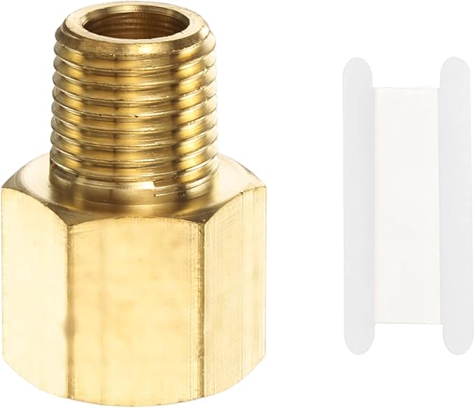 PATIKIL Brass Pipe Fitting, 1Pcs 1/8" NPT Male to 1/8" NPT Female Pipe Reducer Adapter Extension Connectors Brass Fittings for Water Gas Refrigeration