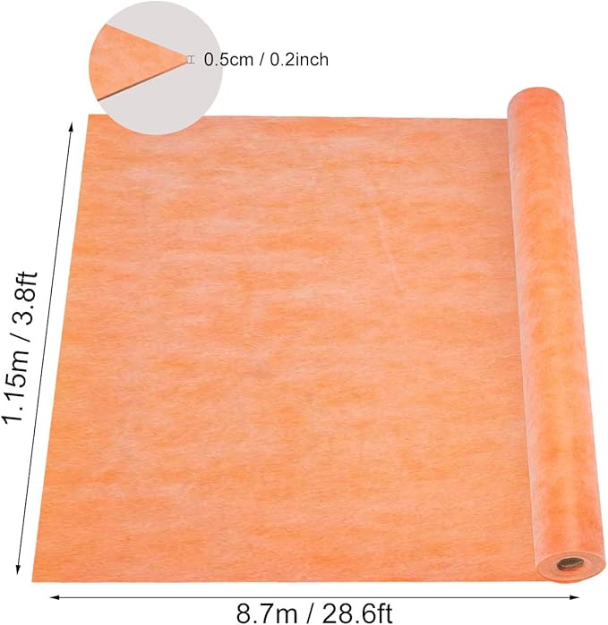 Waterproof Membrane for Shower 3.8 ft x 29 ft / 108 Square Feet Waterproofing Shower Membrane 19.7mil Thickness Waterproof for Sauna Bathroom Walls Tile Underlayment 108 sqft Polyethylene Fabric Roll
