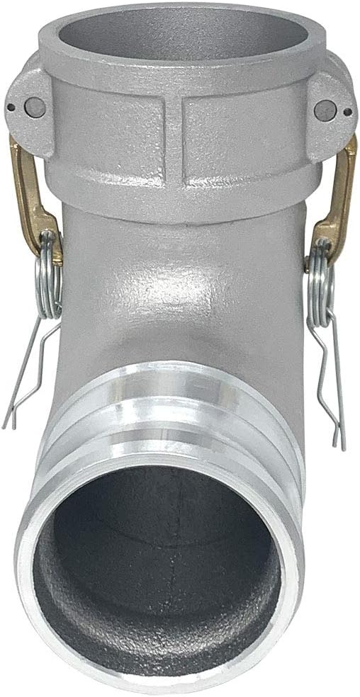 Gloxco Aluminum Type DA Cam and Groove Hose Fitting, 90 Degree Elbow, 3" Female Camlock x 3" Male Camlock (CAM-30-DA90-AL)