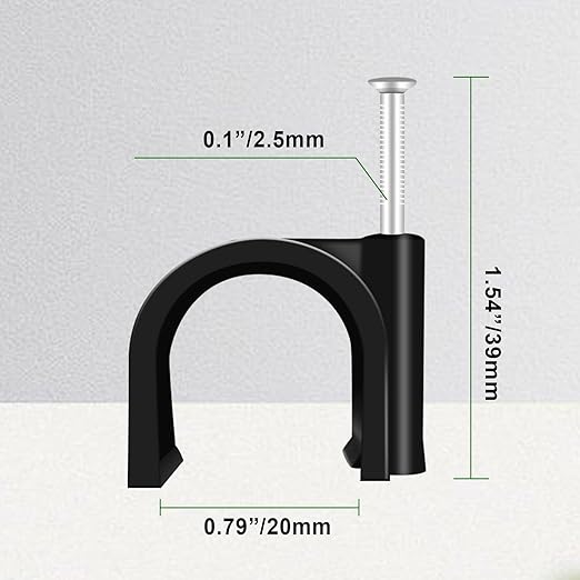 100 Pcs Pex Clamps, 3/4 Inch Pex Hangers Black Pex Fittings Half Clamps, J-Hook Pex Nail on Clamps for 3/4" OD Tubing Pipe, Pipe Support, Fixing Wire (20mm)